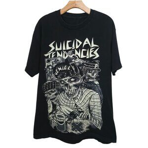Vintage Suicidal Tendencies Venice Pepsi Black Graphic Short Sleeve T-Shirt XL